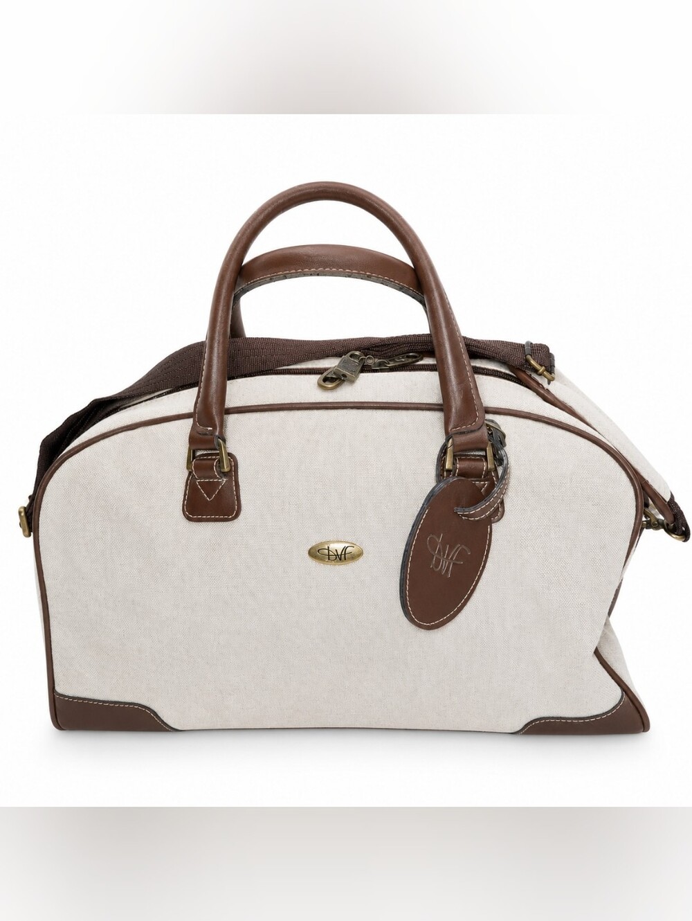 Vintage Diane Von Furstenberg DVF Canvas Carry On Bag Y2K Preppy Old Money 17"